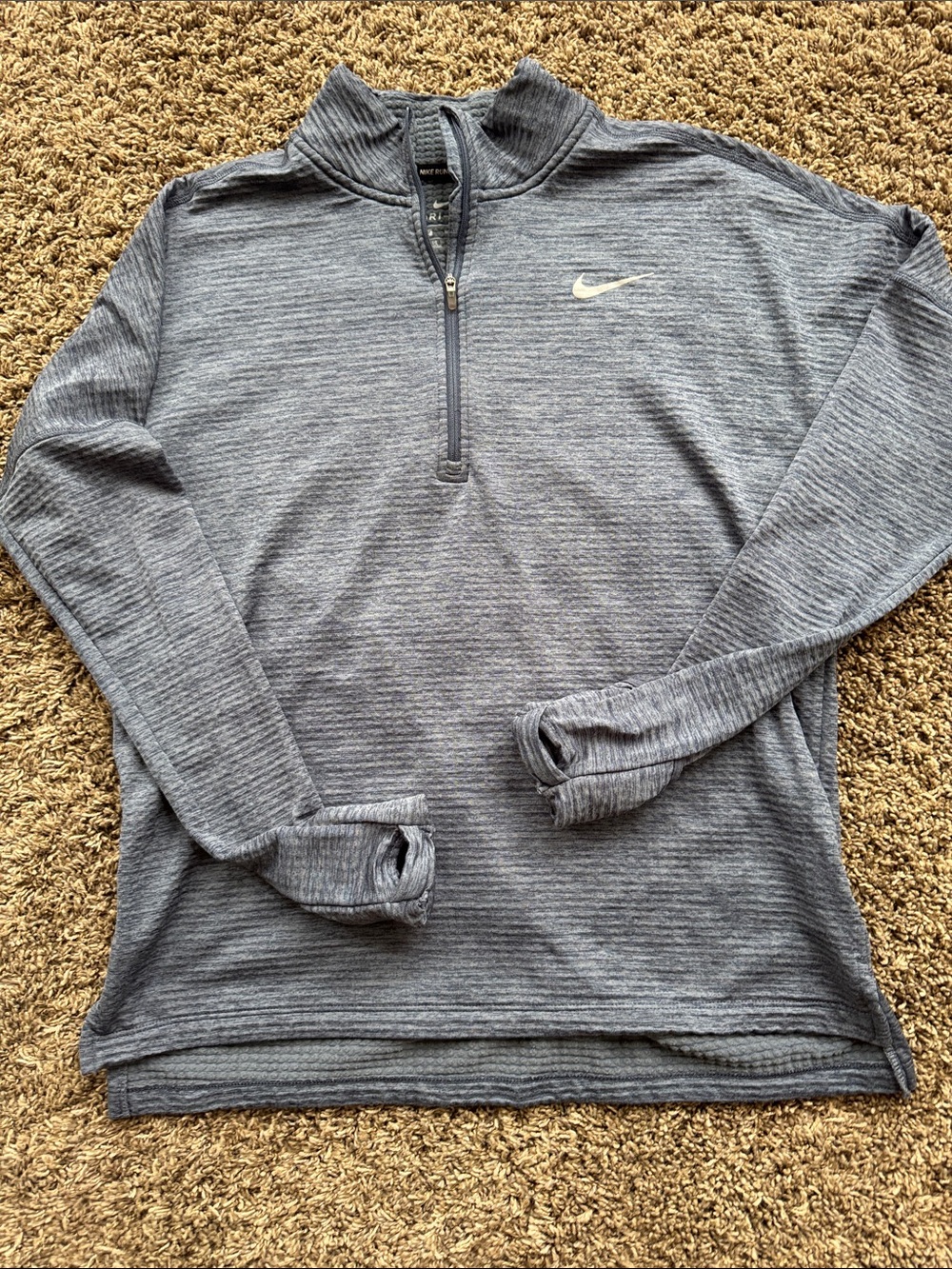 Nike Womens Heather Heather Bkue Half-Zip Performance Sweater